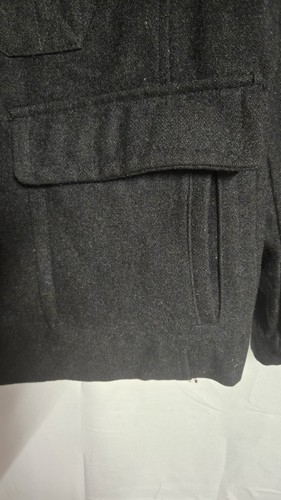Weather Tamer Black Wool Blend Lined Toggle Jacket Coat Full Zip Hood Sz M - Picture 6 of 12
