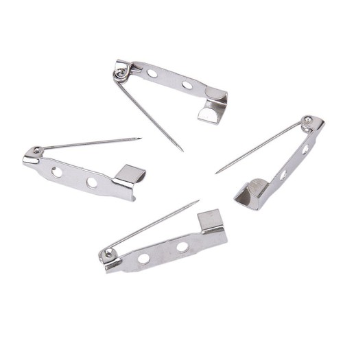 50pcs 20mm Stainless Steel Back Safety Catch Bar Brooch (Silver) Metal pin - Picture 2 of 4