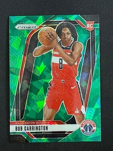 Bub Carrington 2024-25 Panini Prizm Green Cracked Ice Prizm RC #244