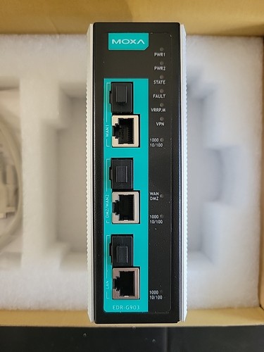 NEW Moxa EDR-G903 V2.0.0 Industrial Secure Gigabit Router w/ Firewall/NAT/VPN - Picture 1 of 6