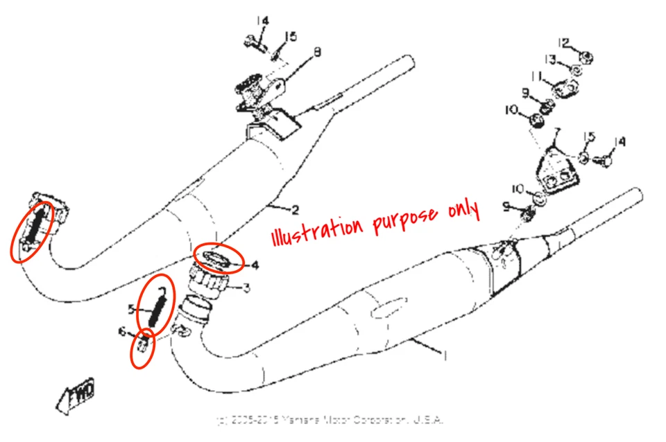 Juego de reparación de juntas de colector de escape Yamaha TD1 1966 # TD2 1970-1971 Foto 2 de 2