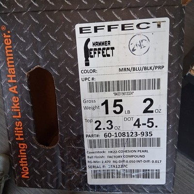 Hammer Effect PRO CG bowling ball 15 LB new in box #227 | eBay