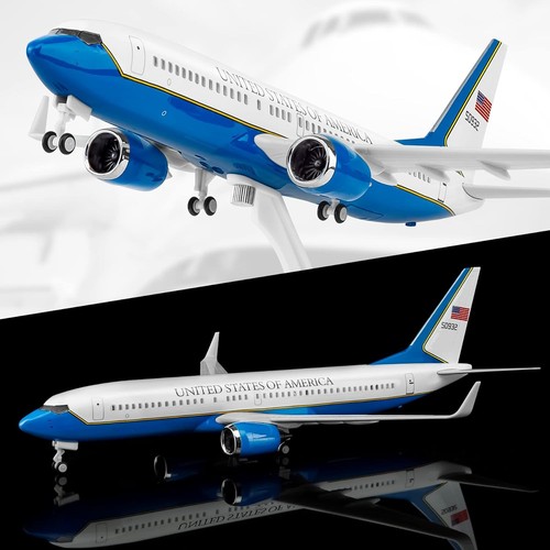 Joylluoan 1:130 Modell AirForceOne 737 Flugzeug Alloy Diecast blau  - Bild 3 von 6