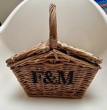 Fortnum & Mason Small Wicker Picnic Hammer Basket