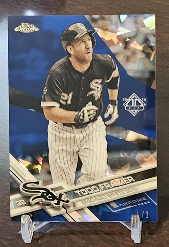 2018 Topps Transcendent VIP Party 1/1 2017 Topps Chrome Sapphire Todd Frazier - Picture 1 of 2