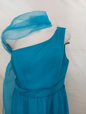 Edan Bridals Size12 Tiel One Shoulder Siloette Kneelenth Dress Open Back Zipper