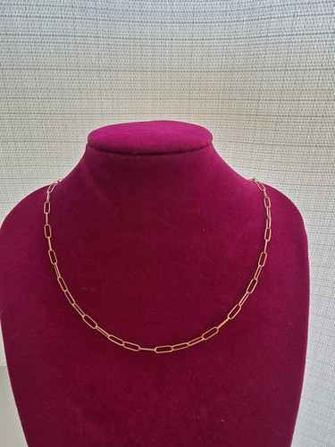 18K Gelbgold Kette Halskette Büroklammer 18" 7mmx2mm leicht Au750 verpfandbar  - Bild 6 von 11