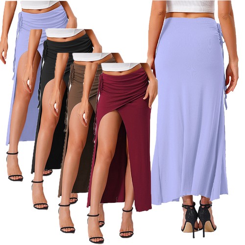 Dance Maxi-Rock Bühne Röcke Klasse Kleid Urlaub Bauch Schießen Tanz Lang Damen - Picture 5 of 59
