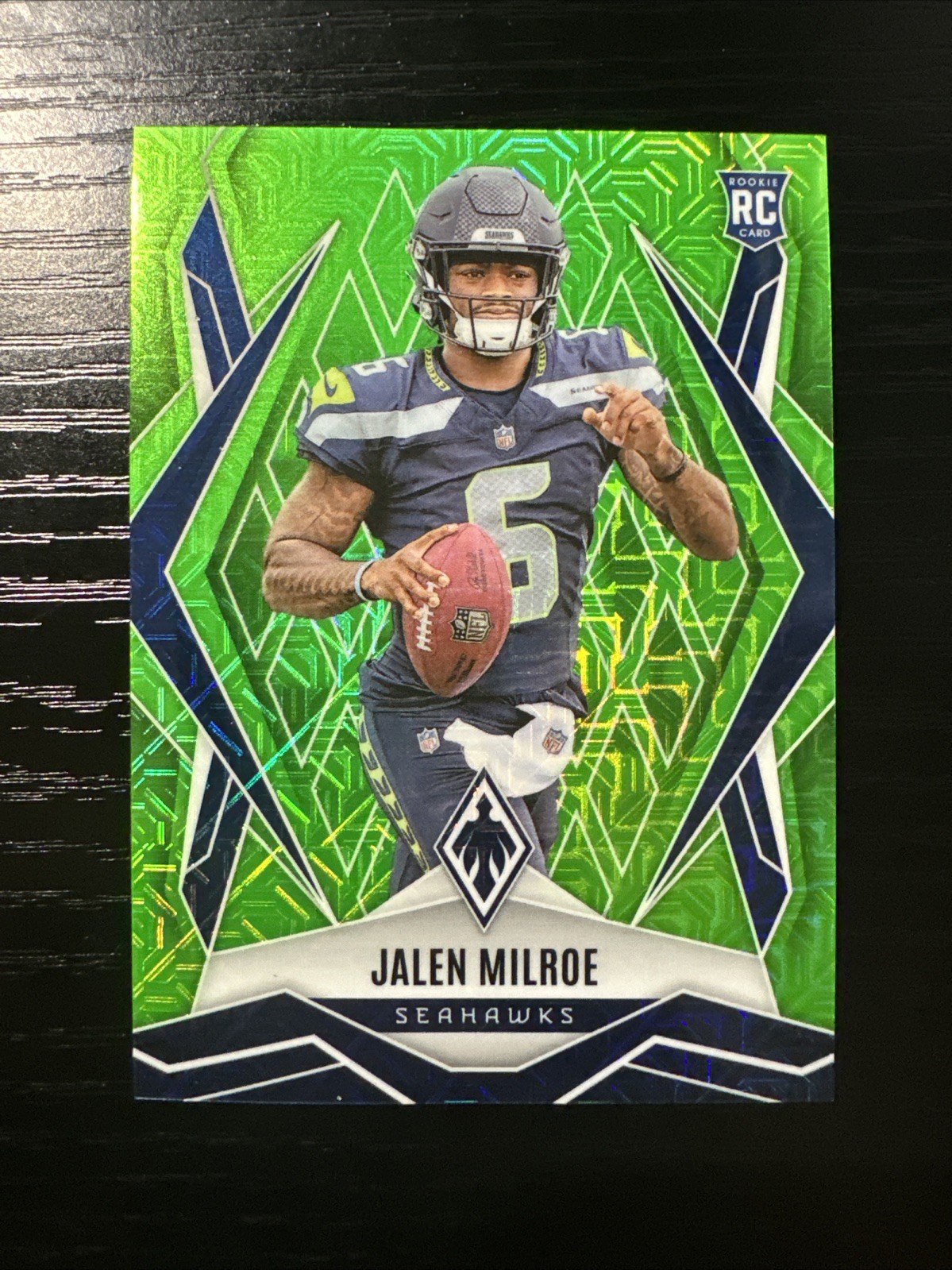 2025 Panini Phoenix Jalen Milroe /75 Lime Green Mojo RC #151 Seahawks Rookie
