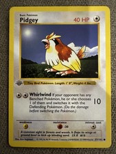 Pidgey 57/102 Base Set 1st Edition Shadowless Vintage Pokemon TCG Card