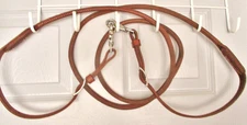 Top Quality Ranch Contest Leather reins w/ narrow rolled Center-adjustable 8 ft