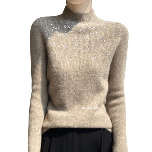 Winter Women's High Neck Sweater New Slimming Fit Knitted Wool Warm Sweater Top - Picture 5 of 32