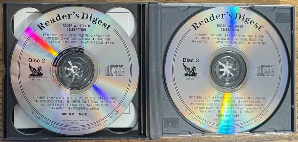 Reader's Digest ~  Roger Whittaker: Celebration ~ 3 CD Set ~ Very Good Condition - Image 3 of 4