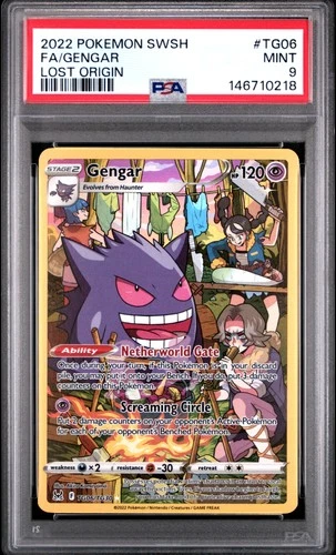 2022 POKEMON SWORD & SHIELD LOST ORIGIN #TG06 FULL ART/GENGAR PSA 9