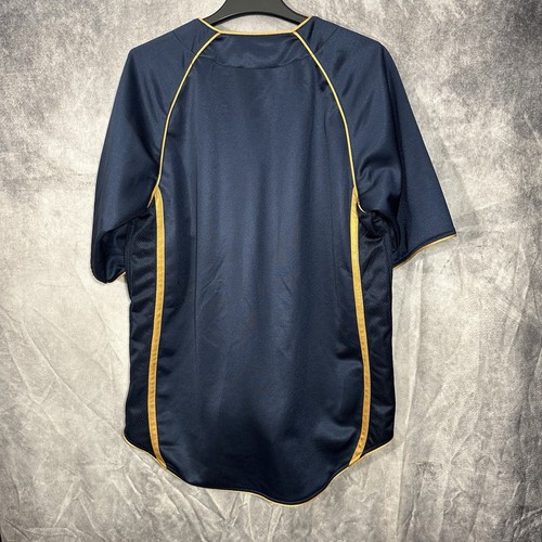 MILWAUKEE BREWERS Jersey Men’s Large Blue Short Sleeve Button Up TRUE FAN MLB - Picture 11 of 12