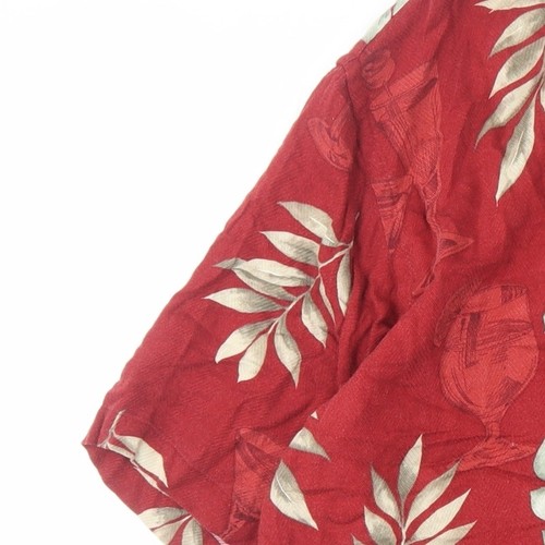 Moda Campia Men's Red Floral XL Short Sleeve Shirt - Picture 12 of 12
