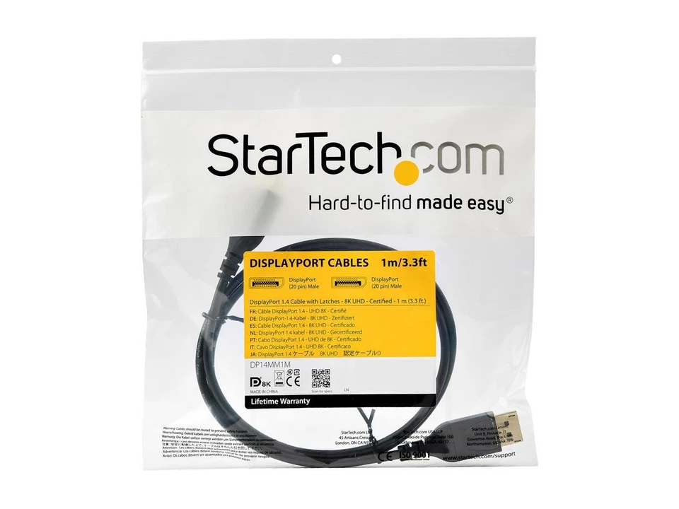 StarTech.com 1m VESA Certified DisplayPort 1.4 Cable - 8K 60Hz HBR3 HDR - 3ft - Image 4 of 4