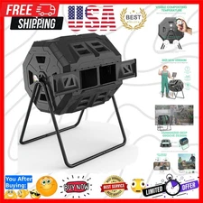 Galvanized Steel 43 Gal Dual Chamber Composter with Easy Assembly & Thermometer