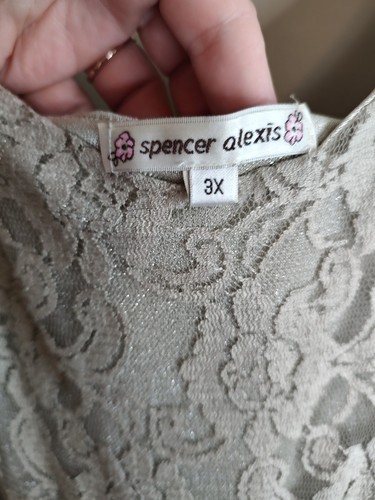 Vintage Spencer Alexis Lace Maxi Dress 3X Overlay Boho Mermaid Siren Fairy Blush - Picture 2 of 11