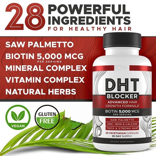 DHT Blocker with Biotin - Boosts Hair Growth & New Follicle Growth, 60 CAPSULES - Picture 2 of 12