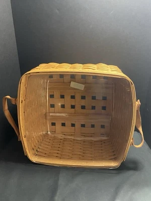 Longaberger 1999 Hostess SMALL WASH DAY BASKET w/Protector – Retired 16.5x15x8.5 - Image 1 of 4