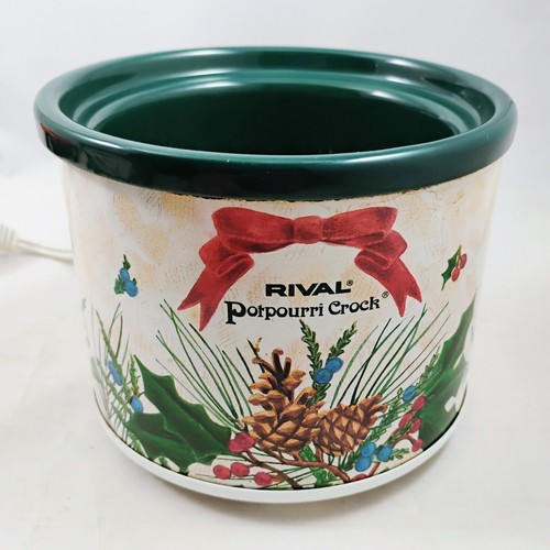 Vintage Rival Potpourri Crock Holiday Edition 3206 PC Stechpalme Beeren Tannenzapfen - Bild 2 von 12