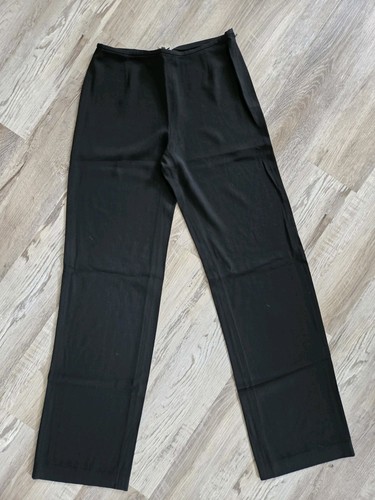Armani Collezioni Black Side Zip Wide Leg Dress Pants Sz 42 - Picture 7 of 8