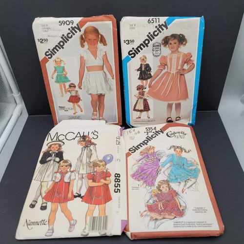 Vtg Cinderella Simplicity Sewing 4 Patterns Dress 6511 5354 8855 Girls Sizes 3-6 - Picture 1 of 13