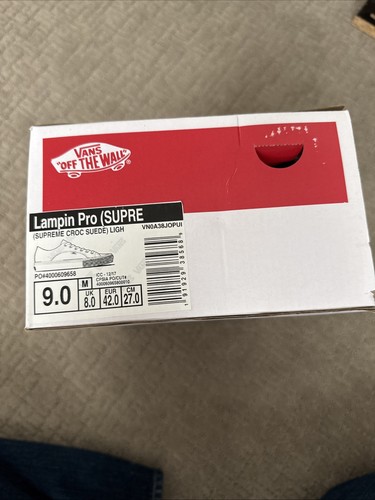 Zapatillas bajas Supreme x VANS Lampin Pro EE. UU. Talla 9/27 cm Marrón Pana *NUEVO EN CAJA* - Imagen 6 de 6