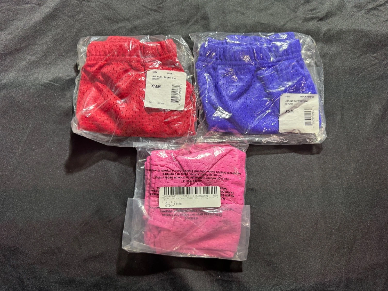 SOFFE NEW Mesh Shorts Juniors Sz XS Vintage Cheer Mini Athletic Lot of 3 RARE