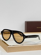 Tom Ford TF1225 Aviator Sunglasses Black Frame Light Brown Lens 59-16-145