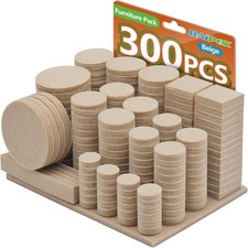 300 Pack Furniture Pads, Self Adhesive Anti Scratch Floor Protector Beige