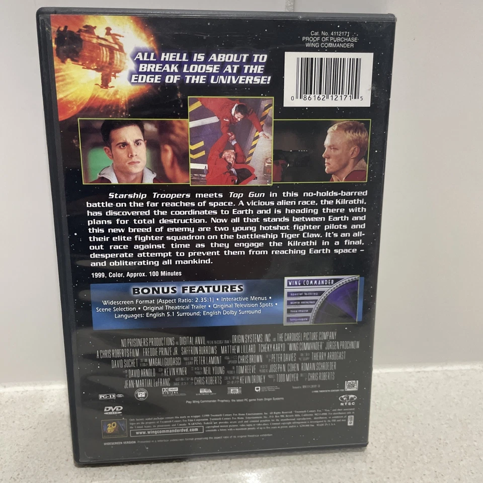 Wing Commander DVD - 1999 -  Freddie Prinze Jr  RARE - Reg 1 - Image 3 of 3