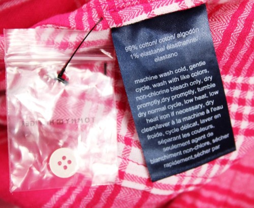 Tommy Hilfiger Womens Blouse XL Top Shirt Roll Tab Sleeves Pink Patio Plaid $69 - Picture 7 of 8
