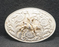 WA01164 VINTAGE 1970s  BULL RIDING  RODEO COWBOY BELT BUCKLE
