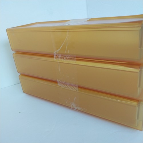 3 orange schwere Tupperware Schubladen Organizer Stapel oder Separat 11x4x2-1/4 Exc Vintage - Bild 4 von 8