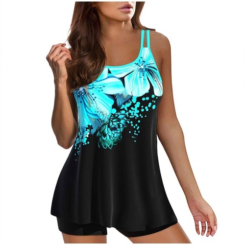 Trajes de baño Tankini de dos piezas para mujer con corto - secado rápido - ropa de playa de natación - Imagen 10 de 11