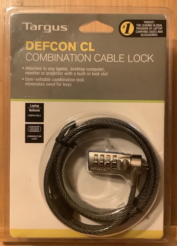 TARGUS Defcon CL Combination Kabelschloss Laptopschloss 2 m Kensington NEU OVP - Bild 1 von 4