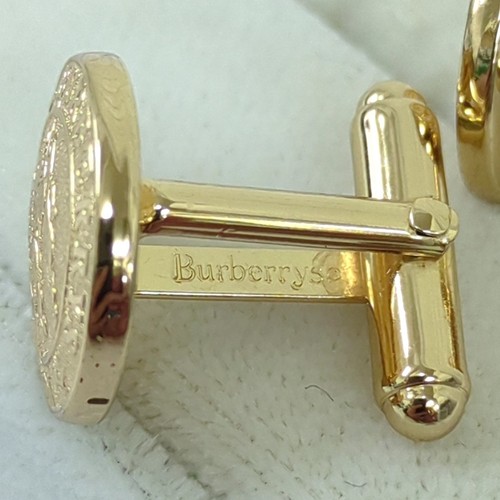 Burberry Knight Cufflinks Gold Color Men's W/Box Used from Japan - Picture 18 of 20