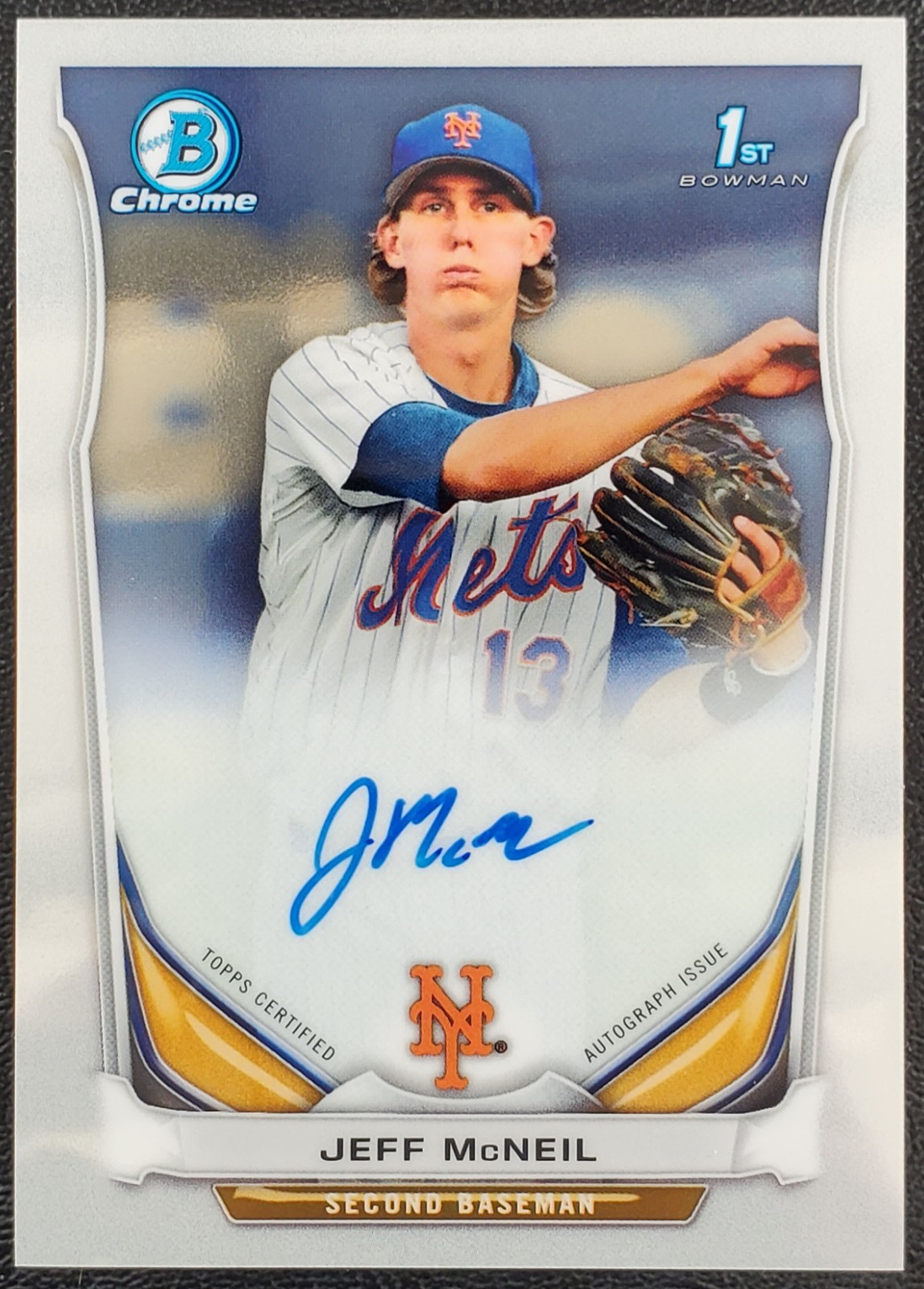 2014 Bowman Chrome #BCAP-JMC Jeff McNeil 1st Bowman Prospect Rookie RC AUTO!