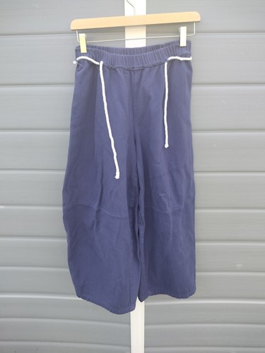 Free People Kayden Barrel Loose-Fit Navy Blue Pants With Drawstring Waist XS - Picture 2 of 9