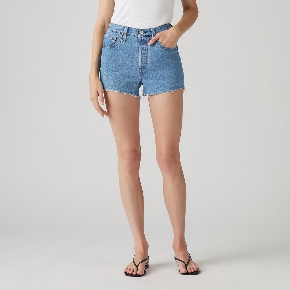Оригинальные шорты Levis Womens 501 - Multiple Choice 34: Джинсовая ткань с высокой посадкой,