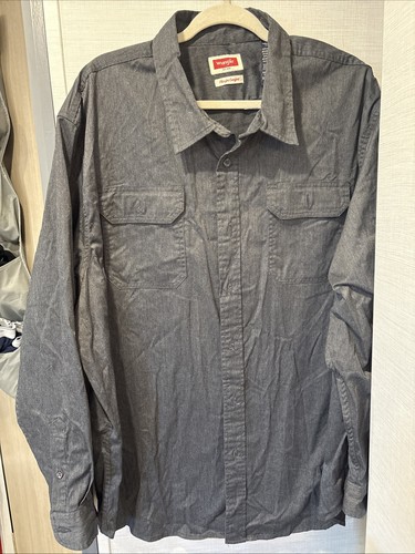 Wrangler Flex For Comfort Shirt Men's 3XL Gray/Blk Button up Long Sleeve Cowboy - Picture 1 of 14