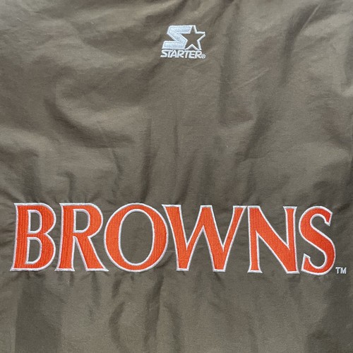 Vintage Cleveland Browns Jacket Mens XL Brown Orange Starter NFL Football 90s - Picture 11 of 15