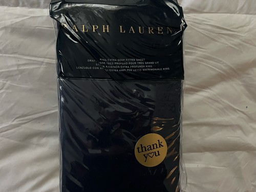 Ralph Lauren Organic Cotton KING NAVY Extra Deep Fitted Sheet