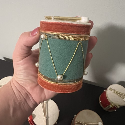 Montgomery Ward Set 6 verschiedene Trommelschmuck Filz Weihnachtsbaum Vintage 50er - Bild 8 von 19