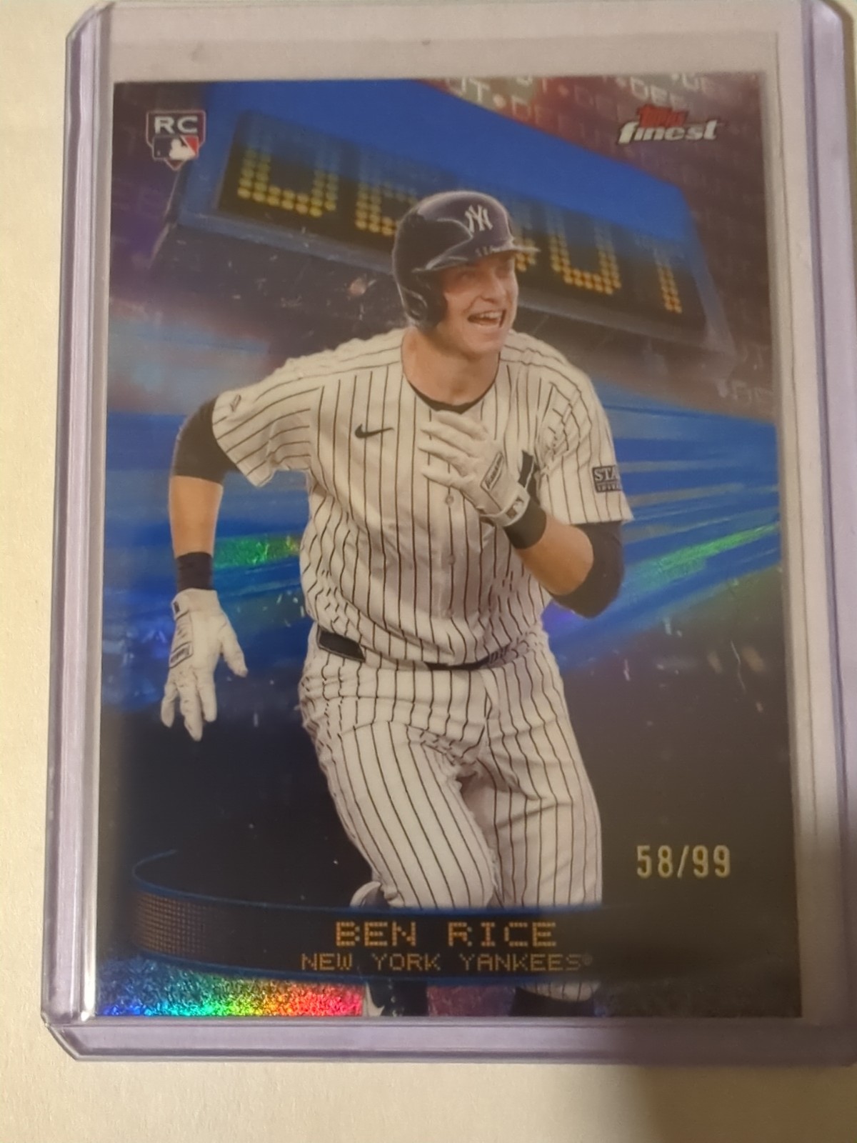 Ben Rice - 2025 Topps Finest Debut Blue Refractor 58/99 (RC)