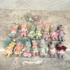 Vintage TYCO Bitsy Bears Lot Clothes Dressed Hair Wind Up Roller Skates Blue