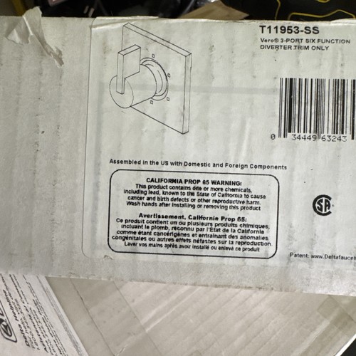 Delta T11953-SS Vero 3 Port 6 Function Diverter Trim in Stainless Steel - Picture 1 of 3