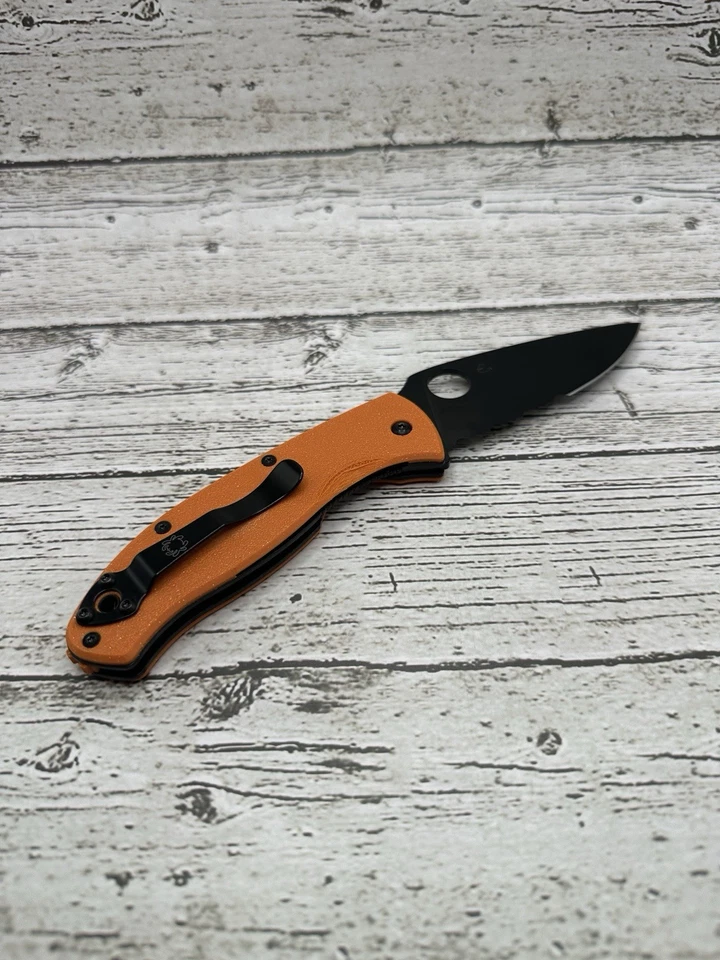 Spyderco Balanzas Tenaces Con Espaciador Trasero Naranja Ráfaga Foto 4 de 4
